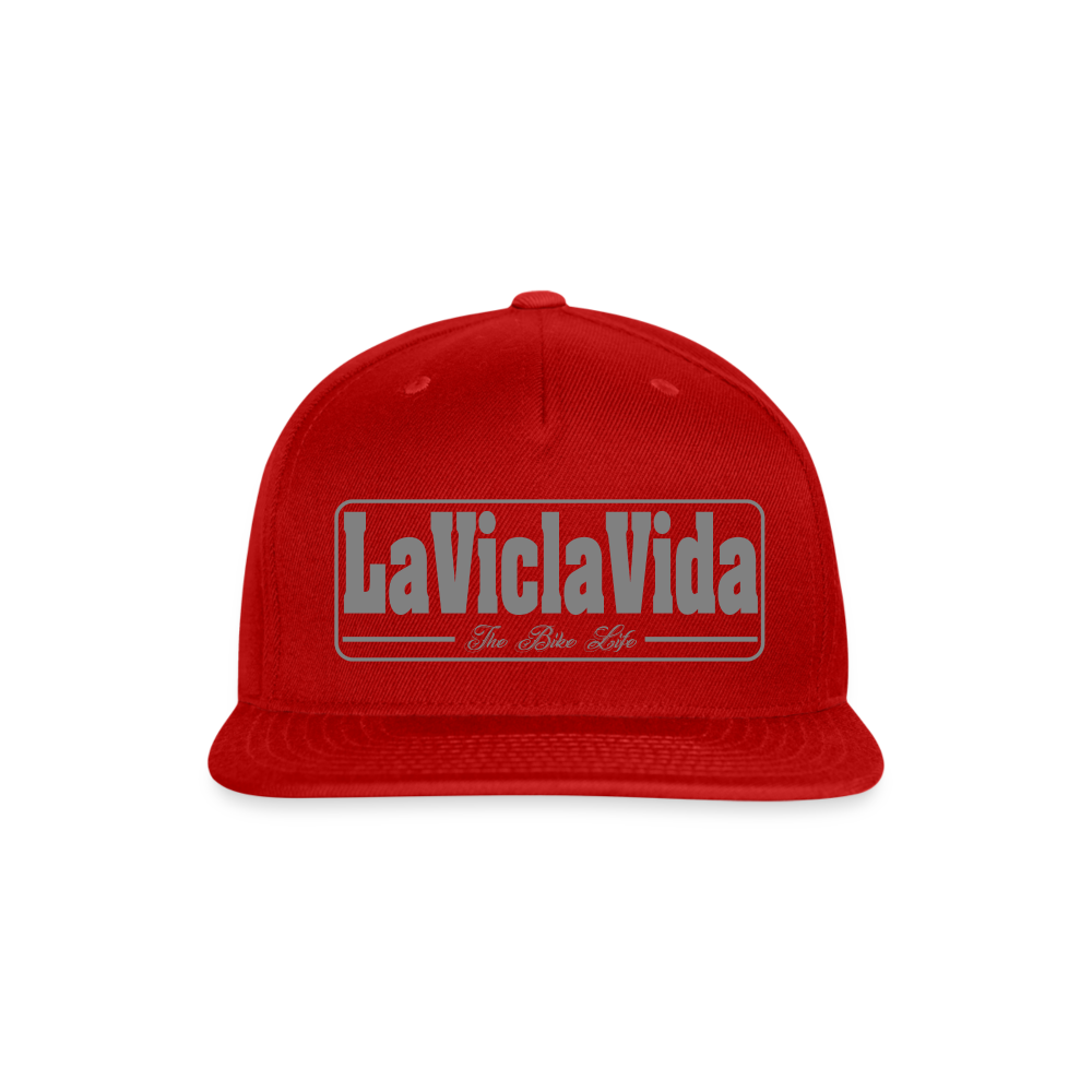 Snapback Grey Logo Baseball Cap - red