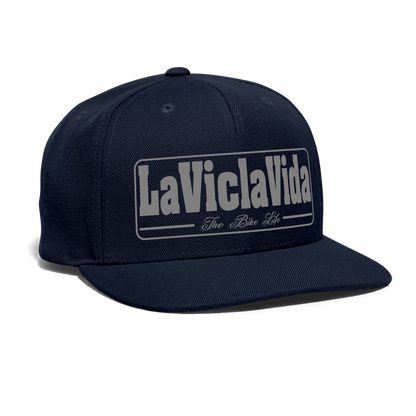 Snapback Grey Logo Baseball Cap - navy